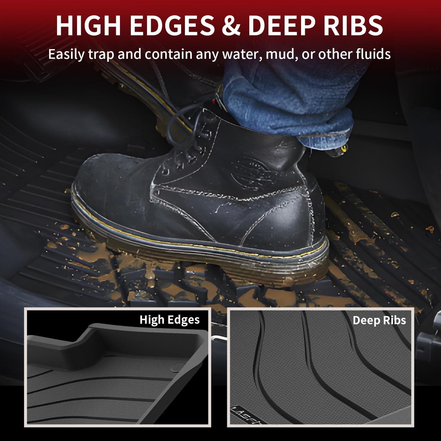 imageLASFIT Floor Mats ampamp Cargo Mat for Acura RDX 20192026 All Weather Floor Liner TPE Custom Fit 1st ampamp 2nd Row Rubber Car Mats and Cargo Liner for Acura RDX Automotive Accessories Black Tasteless20192026  For Porsche Cayenne  Floor Mats