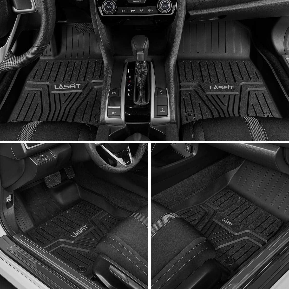 imageLASFIT Floor Mats ampamp Cargo Mat for Honda HRV 20162022 AWD Model All Weather TPE Custom Fit HRV Floor Liner Accessories 1st ampamp 2nd Row ampamp Trunk Mat Full Set Black Not for FWD2For Honda Civic  20162021  1st  2nd Row