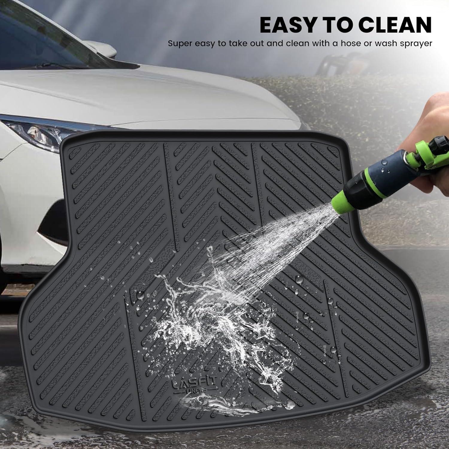 imageLASFIT Floor Mats ampamp Cargo Mat for Honda HRV 20162022 AWD Model All Weather TPE Custom Fit HRV Floor Liner Accessories 1st ampamp 2nd Row ampamp Trunk Mat Full Set Black Not for FWD1For Honda Civic  20162021  Trunk Mat