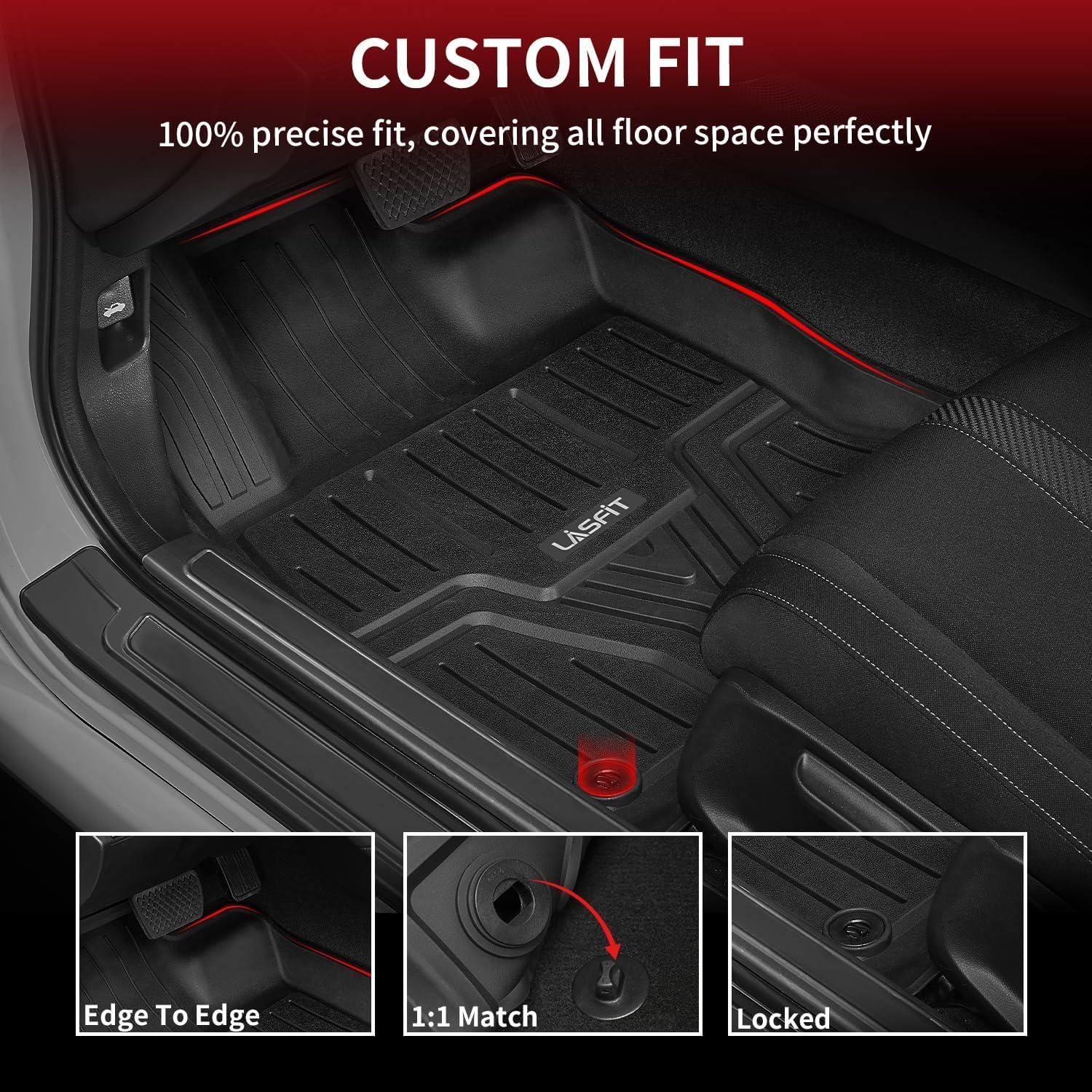 imageLASFIT Floor Mats ampamp Cargo Mat for Honda HRV 20162022 AWD Model All Weather TPE Custom Fit HRV Floor Liner Accessories 1st ampamp 2nd Row ampamp Trunk Mat Full Set Black Not for FWD2For Honda Civic  20162021  1st  2nd Row