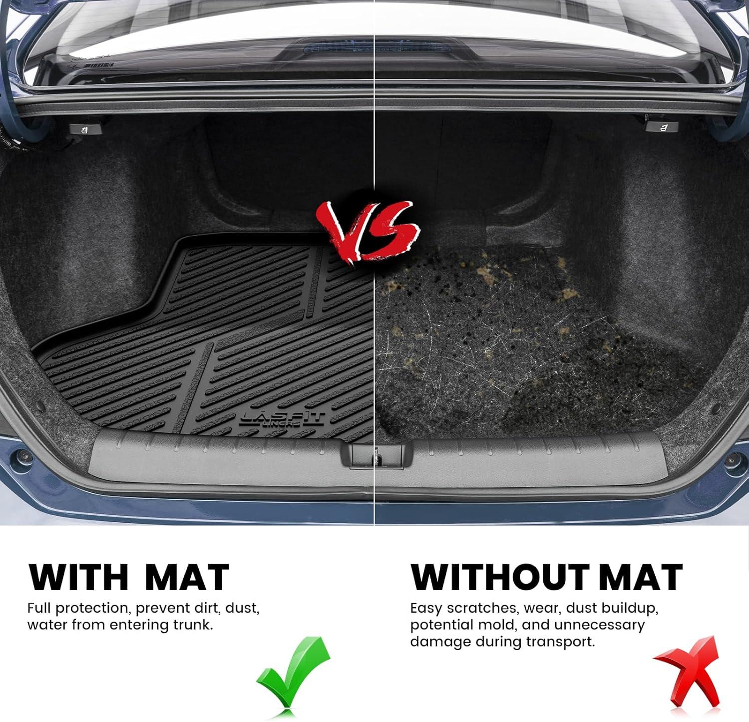 imageLASFIT Floor Mats ampamp Cargo Mat for Honda HRV 20162022 AWD Model All Weather TPE Custom Fit HRV Floor Liner Accessories 1st ampamp 2nd Row ampamp Trunk Mat Full Set Black Not for FWD1For Honda Civic  20162021  Trunk Mat