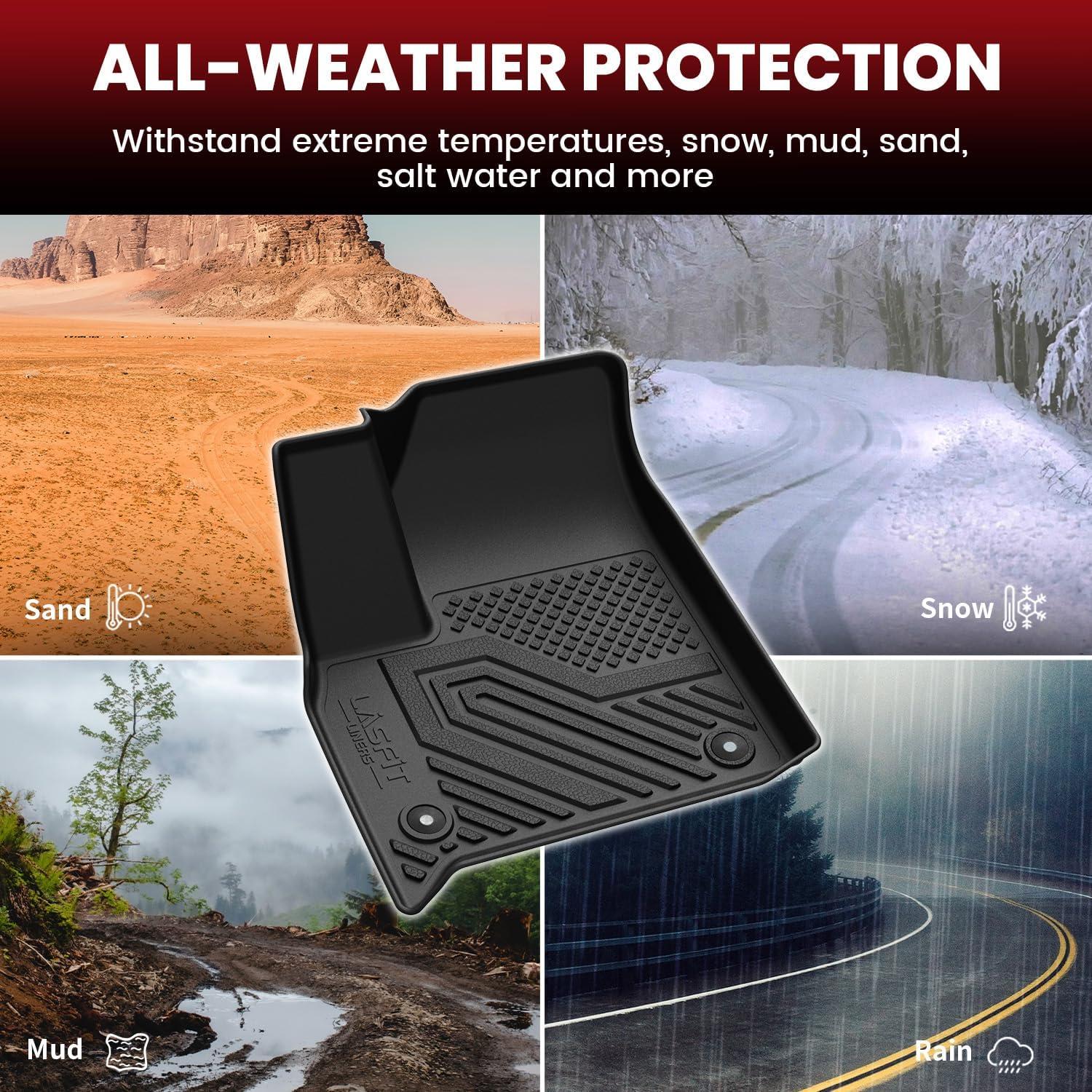 imageLASFIT Floor Mats for Chevrolet Chevy SuburbanGMC Yukon XL ampamp Yukon XL DenaliCadillac Escalade ESV 20212026 ampamp 7 Seats Not Fit 8 Seats All Weather TPE Custom Fit Floor Mats for Cars 3 RowsFit for Chevy Traverse 3 Row 20182024