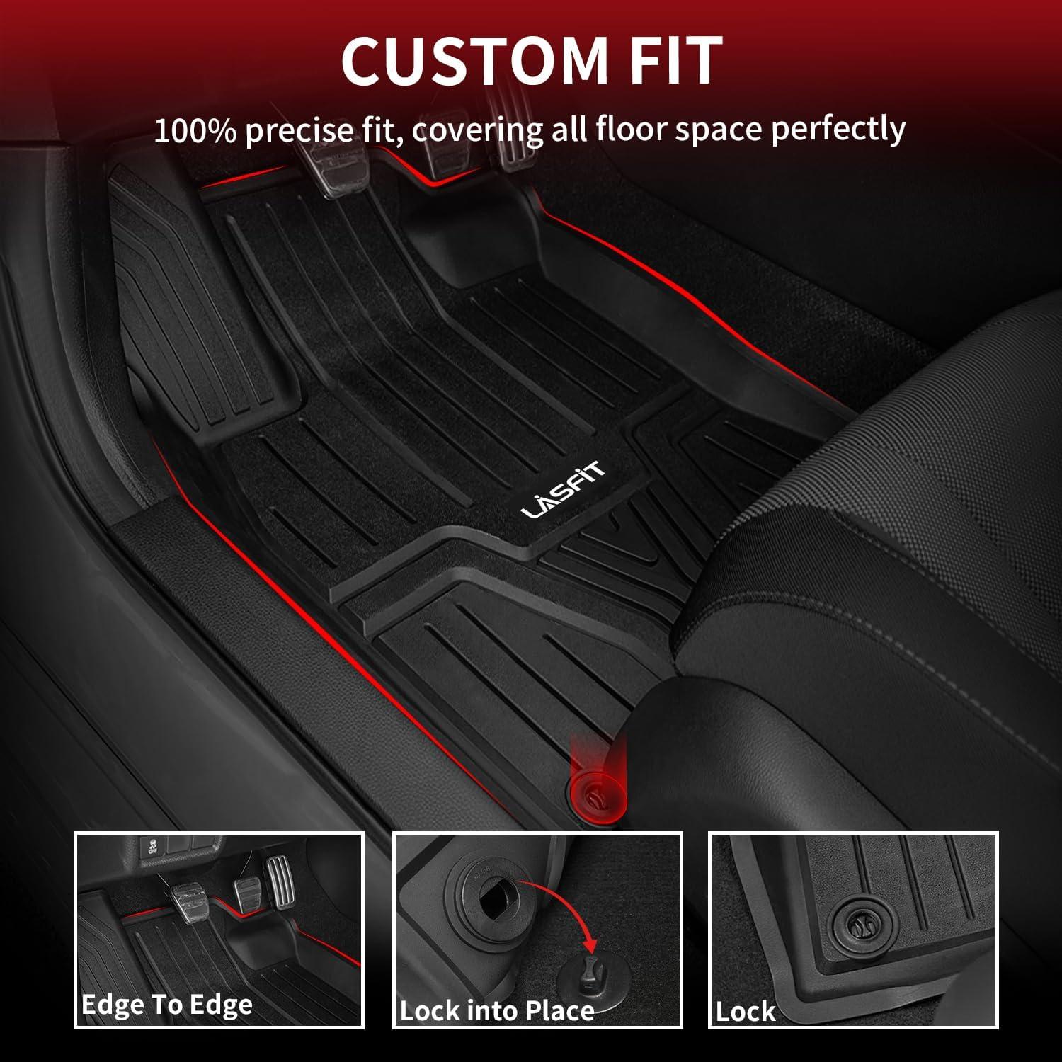 imageLASFIT Floor Mats for Honda Passport 2026 All Weather TPE Custom Fit Passport Floor Liner Accessories 1st ampamp 2nd Row Black1For Honda Civic  20222026  1st  2nd Row Rear Seats with USB Port