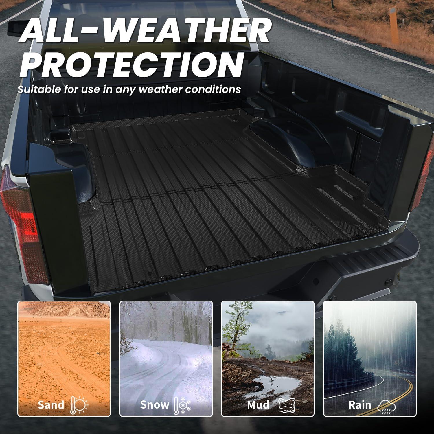imageLASFIT Truck Bed Mat 20072018 Only Fit 58 FT Bed Not Fit 65FT81FT Bed for Chevrolet SilveradoGMC Sierra 1500 All Weather TPE Custom Fit Bed Liner 2007 New Body Only 1PC Black2 For SilveradoSierra 1500  20192026  66FT