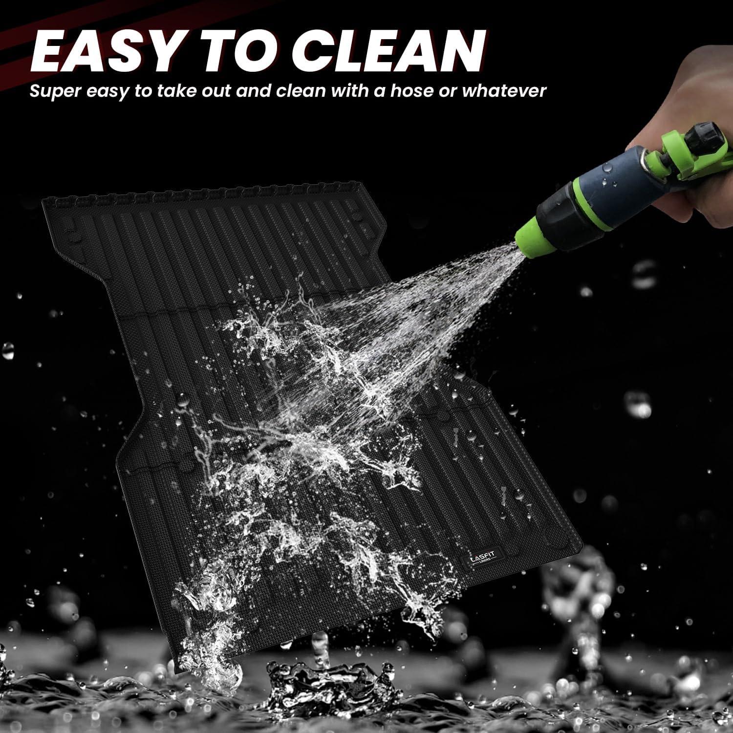 imageLASFIT Truck Bed Mat 20072018 Only Fit 58 FT Bed Not Fit 65FT81FT Bed for Chevrolet SilveradoGMC Sierra 1500 All Weather TPE Custom Fit Bed Liner 2007 New Body Only 1PC Black4 For Toyota Tacoma  20052023  6FT Bed Mat