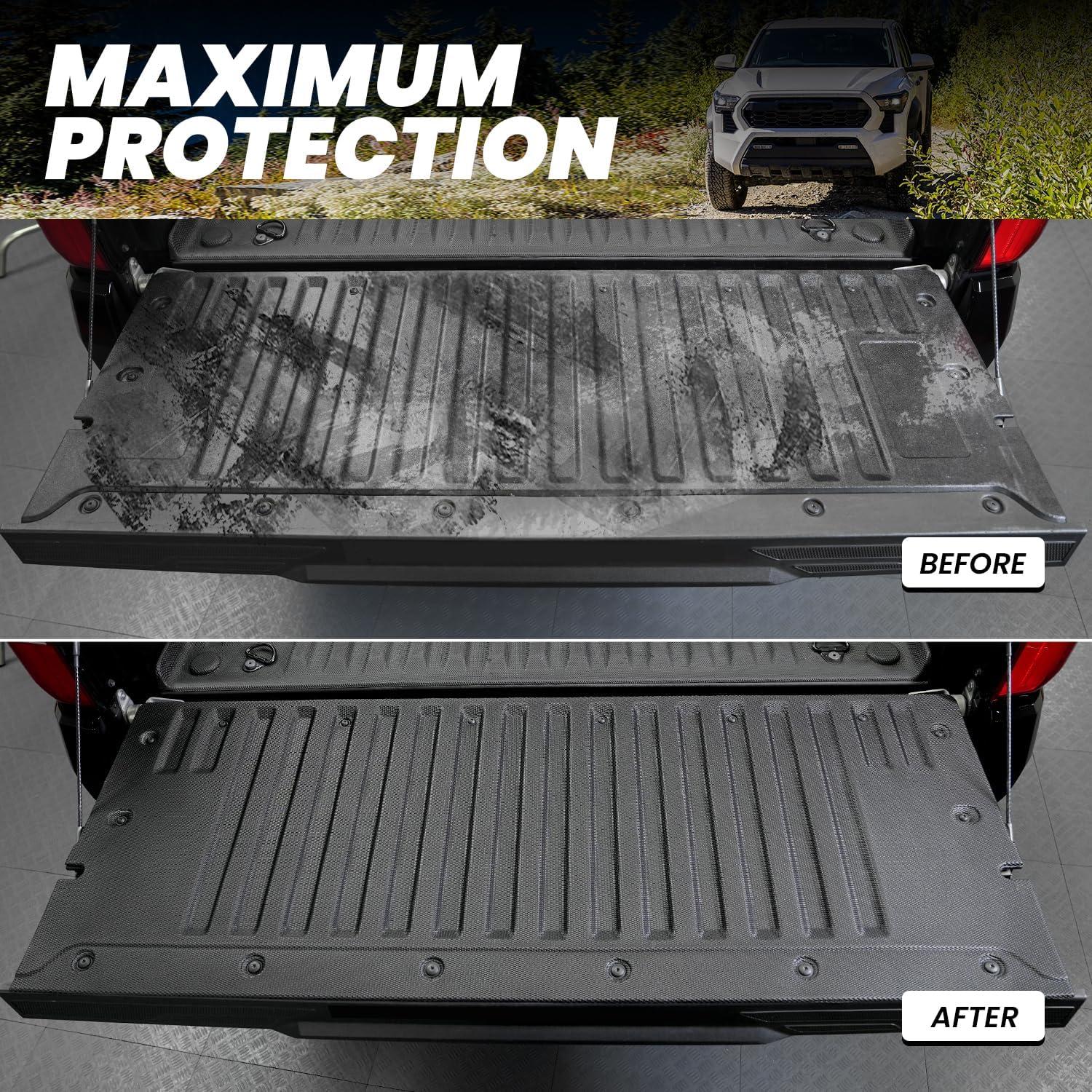imageLASFIT Truck Bed Mat 20072018 Only Fit 58 FT Bed Not Fit 65FT81FT Bed for Chevrolet SilveradoGMC Sierra 1500 All Weather TPE Custom Fit Bed Liner 2007 New Body Only 1PC Black4 For Toyota Tacoma  20242026  Tailgate Mat