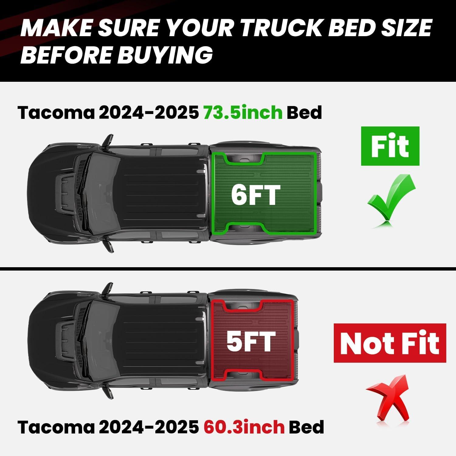 imageLASFIT Truck Bed Mat 20072018 Only Fit 58 FT Bed Not Fit 65FT81FT Bed for Chevrolet SilveradoGMC Sierra 1500 All Weather TPE Custom Fit Bed Liner 2007 New Body Only 1PC Black4 For Toyota Tacoma  20052023  6FT Bed Mat