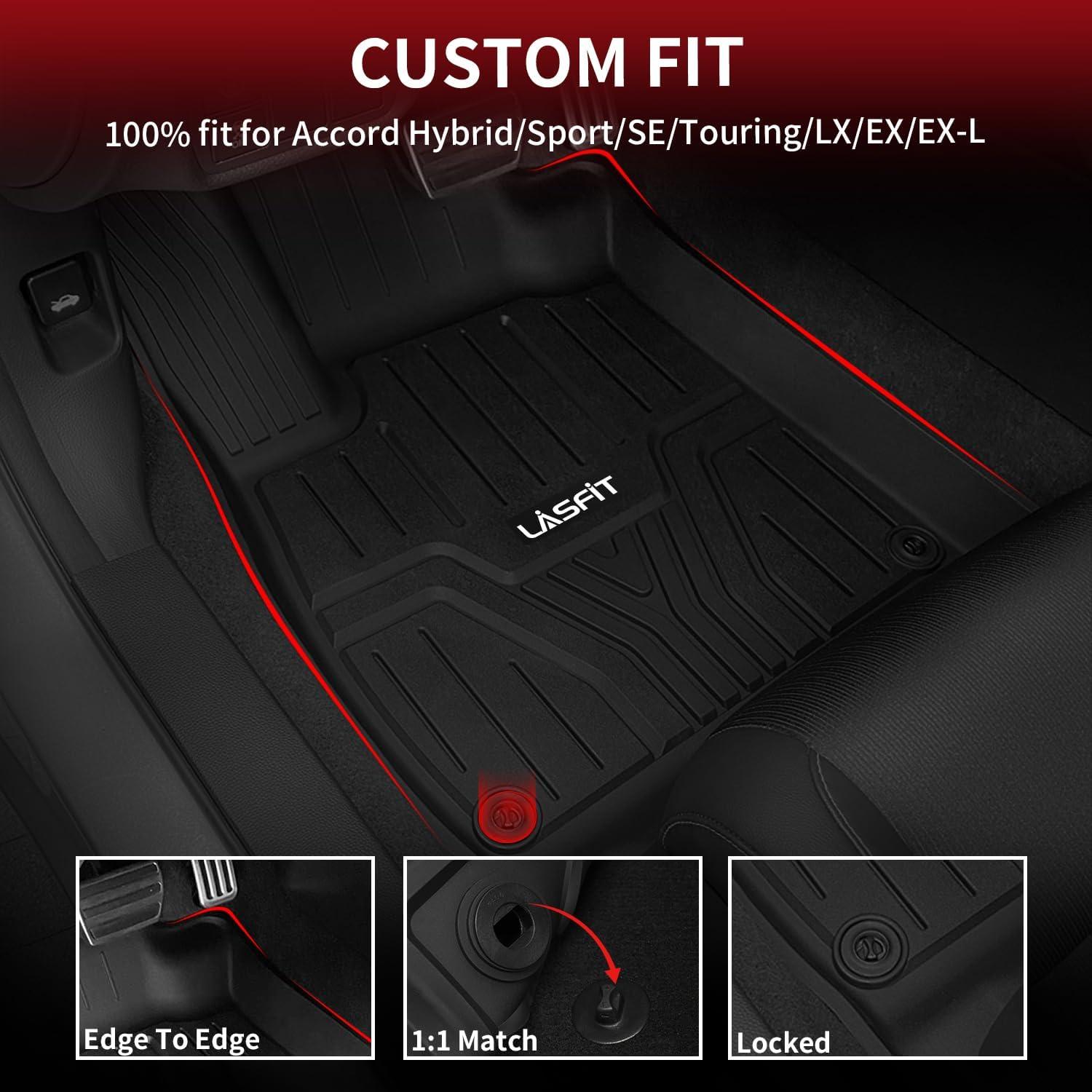 imageLASFIT Trunk Mat for Honda Accord 2013 2014 2015 2016 2017 Sedan Only All Weather Custom Fit TPE Cargo Mat Trunk Tray Cargo Tray Black Not for Coupe ampamp Hybrid5For Honda Accord  20182022  1st  2nd Row