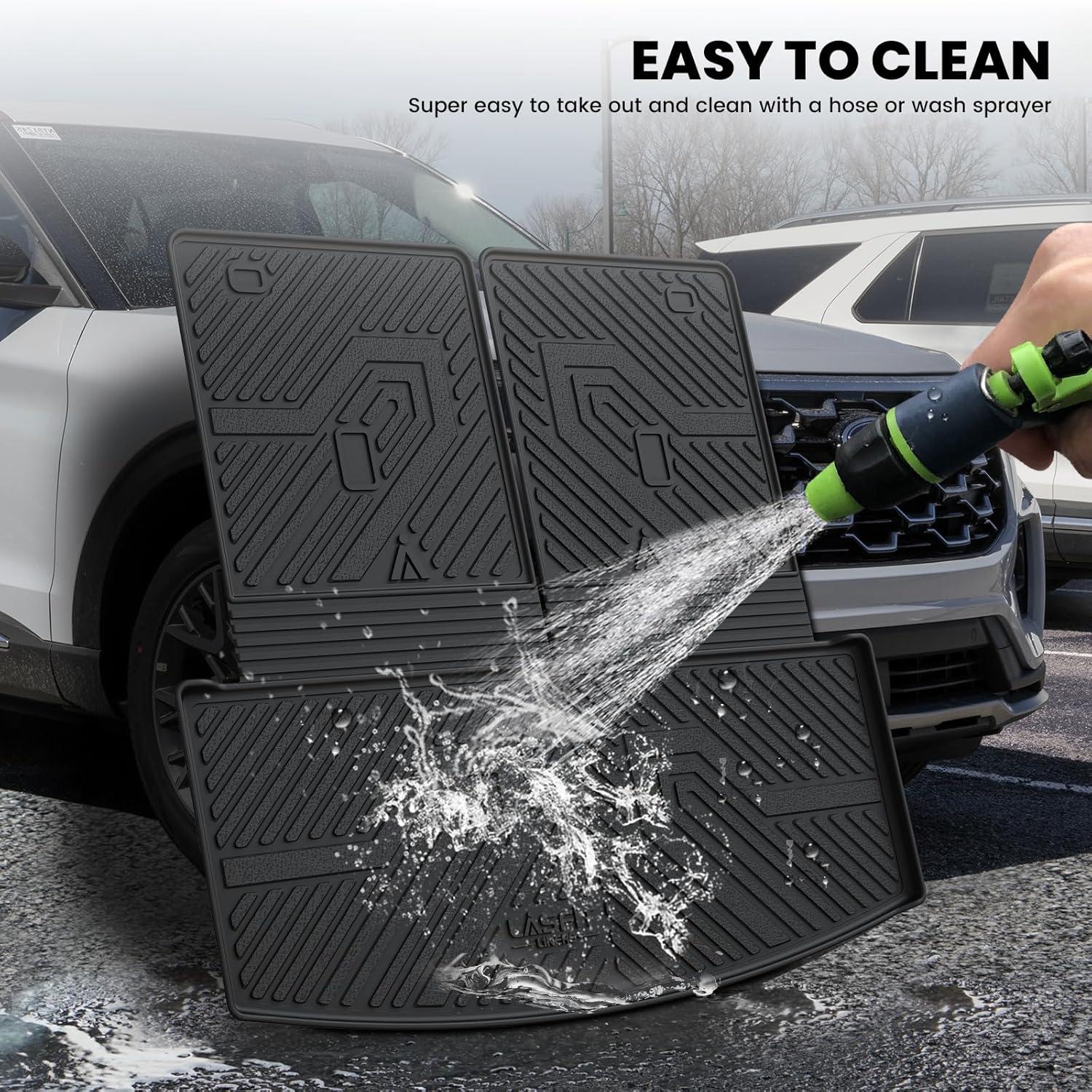 imageLASFIT Trunk ampamp Backrest Mat for Ford Explorer 20202025 2026 Custom Fit All Weather Protector TPE OnePiece Design Easy Installation Trunk with Seatback Mat 1pc Black3 Explorer 67 Seats 2025  CargoSeatback