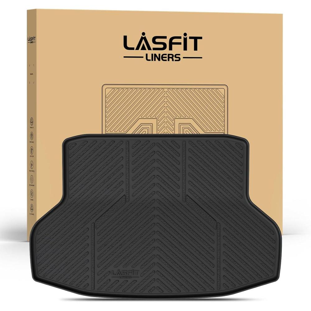 imageLASFIT Floor Mats ampamp Cargo Mat for Honda HRV 20162022 AWD Model All Weather TPE Custom Fit HRV Floor Liner Accessories 1st ampamp 2nd Row ampamp Trunk Mat Full Set Black Not for FWD1For Honda Civic  20162021  Trunk Mat