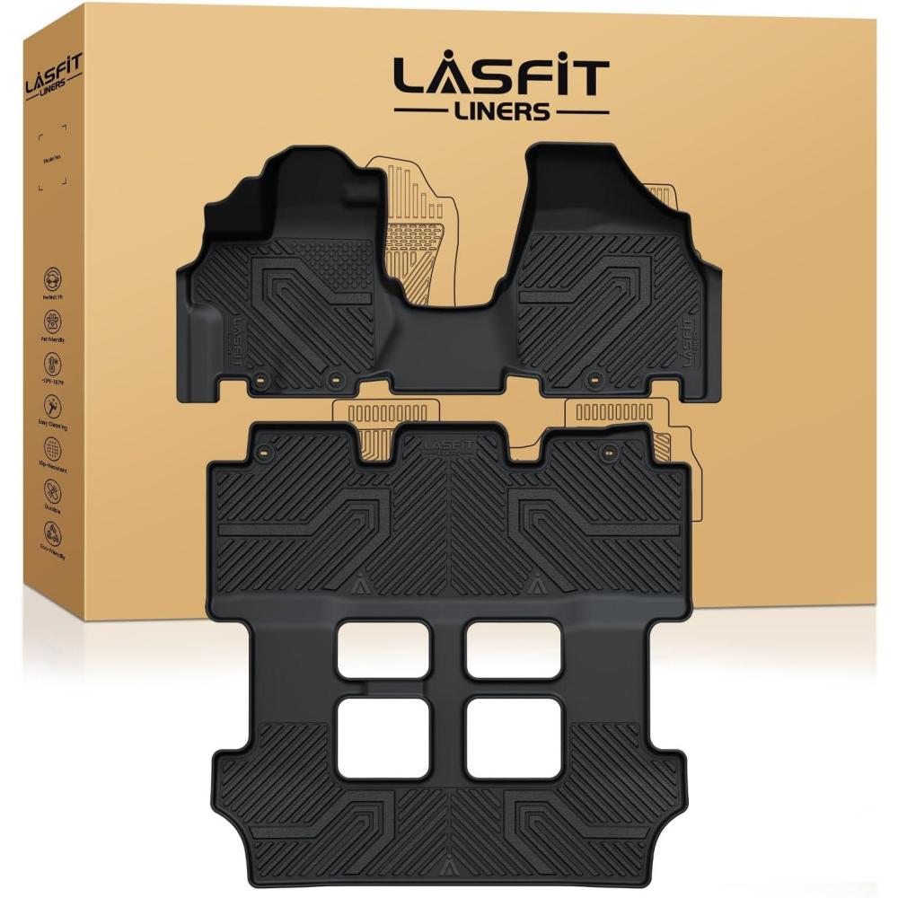 imageLASFIT Floor Mats ampamp Cargo Mat for Honda HRV 20162022 AWD Model All Weather TPE Custom Fit HRV Floor Liner Accessories 1st ampamp 2nd Row ampamp Trunk Mat Full Set Black Not for FWD4For Honda Odyssey  20112017  1st  2nd  3rd