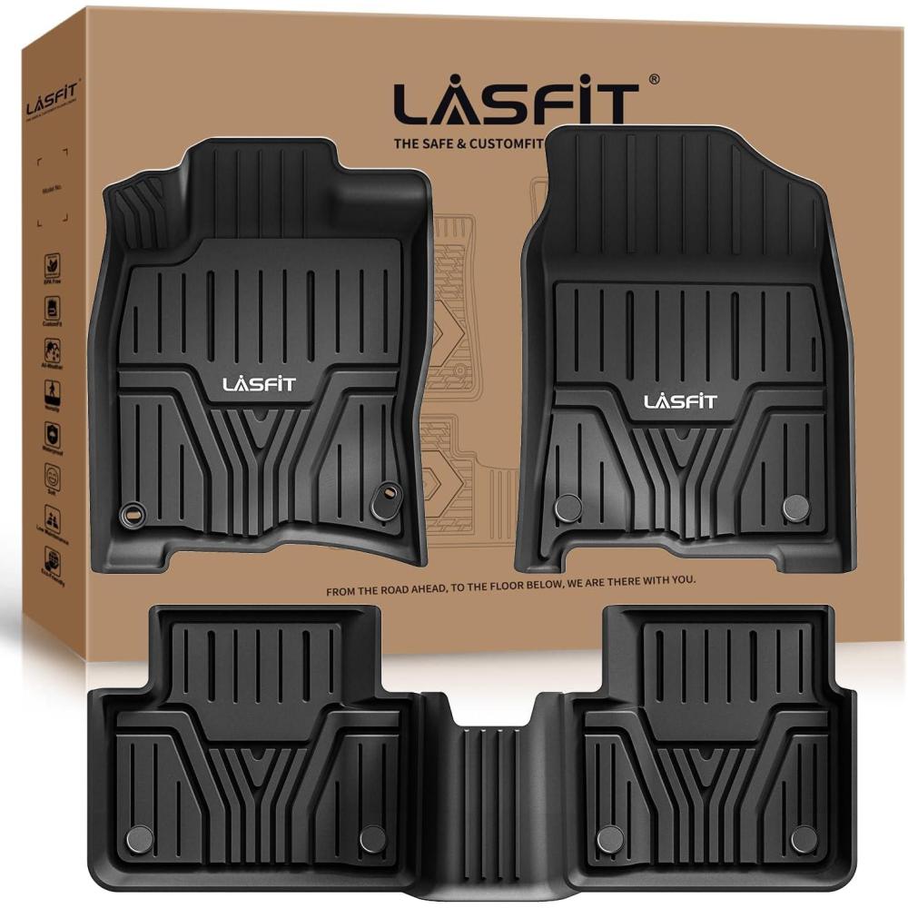 imageLASFIT Floor Mats ampamp Cargo Mat for Honda HRV 20162022 AWD Model All Weather TPE Custom Fit HRV Floor Liner Accessories 1st ampamp 2nd Row ampamp Trunk Mat Full Set Black Not for FWD2For Honda Civic  20162021  1st  2nd Row
