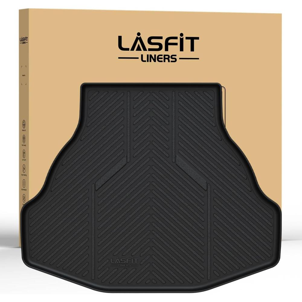 imageLASFIT Trunk Mat for Honda Accord 2013 2014 2015 2016 2017 Sedan Only All Weather Custom Fit TPE Cargo Mat Trunk Tray Cargo Tray Black Not for Coupe ampamp Hybrid5For Honda Accord  20132017  Trunk Mat