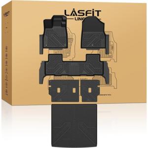 imageLASFIT Cargo Mat with Backrest Mat for Honda CRV 2026 2025 2024 2023 Include Hybrid Models All Weather Custom Fit TPE Trunk Mat Trunk Liner Cargo Liner with Seatback Mat in Upper Position Black7For Honda Passport  2026  Full Set