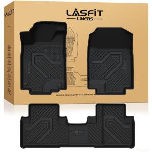 imageLASFIT Cargo Mat with Backrest Mat for Honda CRV 2026 2025 2024 2023 Include Hybrid Models All Weather Custom Fit TPE Trunk Mat Trunk Liner Cargo Liner with Seatback Mat in Upper Position Black1For Honda CRV  20122016  1st  2nd Row