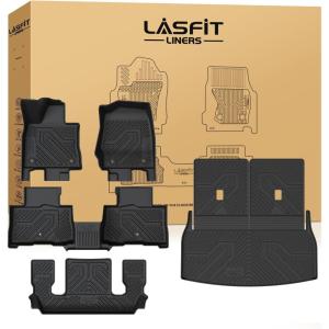 imageLASFIT Floor Mats ampamp Trunk Mat ampamp Backrest Mats for Acura Mdx 20222026 Cargo Mat All Weather TPE Mats Custom Fit Floor Liner for Mdx 1st ampamp 2nd ampamp 3rd Row Car Mats ampamp Cargo Liner Black Easy to Clean20202025For Lincoln AviatorFloorTrunk Mats