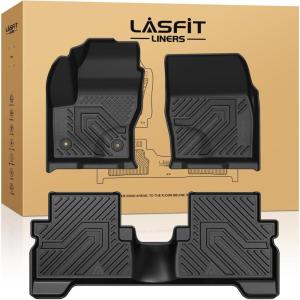 imageLASFIT Floor Mats for Ford F150 20152026  F150 Lightning 20222025 SuperCrew Rear wo Fold Flat Storage Carpet Floor All Weather Protector TPE Truck Liners 1st ampamp 2nd Row 3pcs Black5 Escape 1319  2Rows