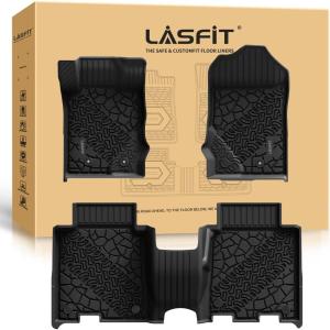 imageLASFIT Floor Mats for Ford F150 20152026  F150 Lightning 20222025 SuperCrew Rear wo Fold Flat Storage Carpet Floor All Weather Protector TPE Truck Liners 1st ampamp 2nd Row 3pcs Black4 Bronco 4door 2125  2Rows Carpet Floor