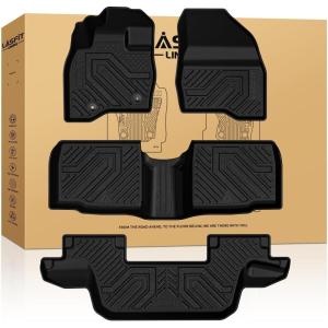 imageLASFIT Floor Mats for Ford F150 20152026  F150 Lightning 20222025 SuperCrew Rear wo Fold Flat Storage Carpet Floor All Weather Protector TPE Truck Liners 1st ampamp 2nd Row 3pcs Black3 Explorer 7Seat 1519  3Rows