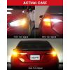 imageLASFIT 3157 Switchback LED Bulb T3 3057 4157 Front Turn Signal Bulb 3457 Builtin Resistor Anti Hyper Flash Super Bright Amber for Turn Signal BlinkerWhite for DRL Only for Standard Socket 2PcsAmber
