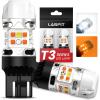 imageLASFIT 3157 Switchback LED Bulb T3 3057 4157 Front Turn Signal Bulb 3457 Builtin Resistor Anti Hyper Flash Super Bright Amber for Turn Signal BlinkerWhite for DRL Only for Standard Socket 2PcsSwitchbackAmberWhite 