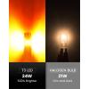 imageLASFIT T3 7440 7443 LED Turn Signal Amber Bulb CANBUS Error Free New Extremely Bright 7444na Light 7441 7444 7440NA W21W WY21W with Built In Resistor Anti Hyper Flash Only For Standard Socket2pcs