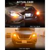 imageLASFIT T3 7440 7443 LED Turn Signal Amber Bulb CANBUS Error Free New Extremely Bright 7444na Light 7441 7444 7440NA W21W WY21W with Built In Resistor Anti Hyper Flash Only For Standard Socket2pcs