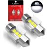 imageLASFIT Bright 31mm LED Festoon 30MM DE3175 DE3021 6428 DE3022 DE3023 Bulb Canbus Error Free 400LM 6000K Extremely Bright Use for Dome Map Door Interior Door Trunk Glove Box Lights Xenon White 2pcs28mm
