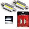 imageLASFIT Bright 31mm LED Festoon 30MM DE3175 DE3021 6428 DE3022 DE3023 Bulb Canbus Error Free 400LM 6000K Extremely Bright Use for Dome Map Door Interior Door Trunk Glove Box Lights Xenon White 2pcs36mm