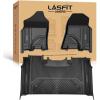 imageLASFIT Floor Mats for Ram 150025003500 Crew Cab 20132018 Front for Ram 1500 Classic Crew Cab 20192024 All Weather TPE Custom Fit Car Mats Truck Front Liners 1st Row Only Black1500 20192024 with 2nd Row Storage Bucket Seat Floor Mats