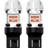 imageLASFIT T3 7440 7443 LED Turn Signal Amber Bulb CANBUS Error Free New Extremely Bright 7444na Light 7441 7444 7440NA W21W WY21W with Built In Resistor Anti Hyper Flash Only For Standard Socket2pcs