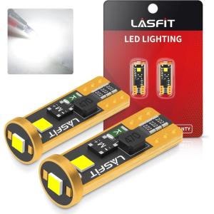 imageLASFIT 194 LED Bulb 6000K White T10 168 2825 W5W LED Replacement Light Bulbs For Dome Map Light Door Light Courtesy Light License Plate Light Trunk Light Super Bright Pack of 8Pack of 2