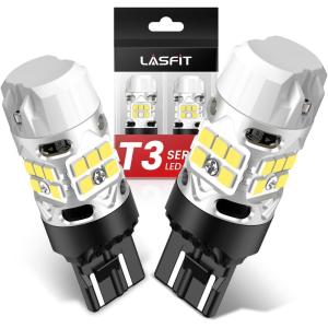 imageLASFIT 3157 LED Bulb Amber T3 4157 3057 Turn Signal Built In Resistor CANBUS Error Free Upgraded Front Rear Light 3457 3047 3357 4057 3056 3456 4156 Only For Standard SocketPack of 2White