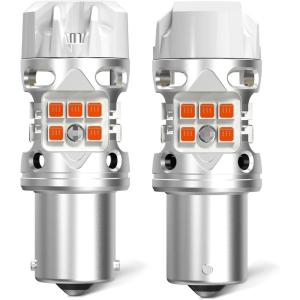 imageLASFIT 3157 LED Bulb Amber T3 4157 3057 Turn Signal Built In Resistor CANBUS Error Free Upgraded Front Rear Light 3457 3047 3357 4057 3056 3456 4156 Only For Standard SocketPack of 2Amber