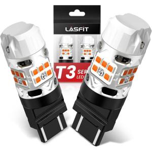 imageLASFIT 4257 4257NA LED Bulb Built In Resistor Front Turn Signal Light for Ford Maverick Accessories XL XLT Lariat Ford F150 F250F350F450 Super Duty CANBUS Error Free Amber Parking Light2pcs