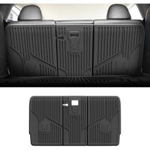 imageLASFIT 6PC Premium Extra Thick Floor Mats for Tesla Model Y 2025 2024 20232020 5 Seater  Custom Fit TPE All Weather  Model Y Accessories 1st ampamp 2nd Row ampamp Cargo Trunk Mats Full Set BlackFit for Model Y