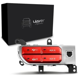 imageLASFIT Auxiliary Switch Bank Kit OEM Style PlugampampPlay Aux Switch Panel Dash 4 Buttons 4x30A for Wrangler JL 20182025 ampamp Gladiator JT 20192025 BlackRed SwitchFit for Other Brand Black Switch