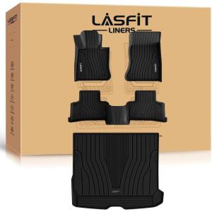 imageLASFIT Cargo Mat ampamp Backrest Mat for Mercedes Benz GLS 450580  63 AMG 2026 2025 2024 2023 2022 2021 2020 All Weather TPE Waterproof Cargo Liner Custom Fit GLS 20202026 Trunk Mat with Seatback5 For Benz GLC  20232026  Combo Set