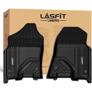 imageLASFIT Floor Mats 2025 2026 for Ram 1500 Crew Cab Without Rear UnderSeat Factory Storage Bucket Seat Not for Quad Cab All Weather TPE Custom Fit Car Mats Floor Liners 1st ampamp 2nd Row Black1500 20192024 Front Floor Mats