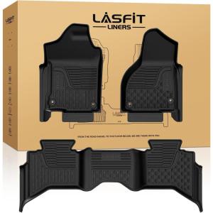imageLASFIT Floor Mats 2025 2026 for Ram 1500 Crew Cab Without Rear UnderSeat Factory Storage Bucket Seat Not for Quad Cab All Weather TPE Custom Fit Car Mats Floor Liners 1st ampamp 2nd Row Black1500 20132018 1500 Classic 20192024 Floor Mats