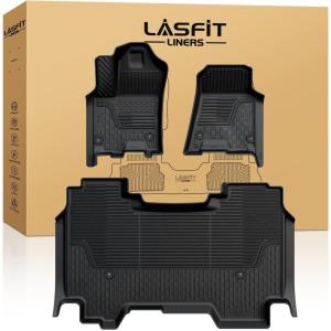 imageLASFIT Floor Mats 2025 2026 for Ram 1500 Crew Cab Without Rear UnderSeat Factory Storage Bucket Seat Not for Quad Cab All Weather TPE Custom Fit Car Mats Floor Liners 1st ampamp 2nd Row Black1500 Crew Cab 20252026 Floor Mats