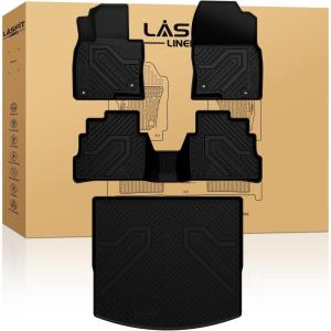 imageLASFIT Floor Mats ampamp Backrest Mats ampamp Cargo Mats for Mazda CX90CX90 PHEV 2026 2025 2024 7 Seats with 2nd Row Bucket Seats All Weather TPE Custom Fit Floor Liners for CX90CX90 PHEV Car MatsCX5  20172025  Full Set Mats