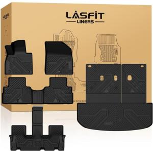 imageLASFIT Floor Mats ampamp Cargo Mat for Hyundai Santa Fe 2023 2022 2021 Only Fit Gas Not Fit Hybrid or PHEV All Weather TPE Custom Fit Floor Liners Accessoires Full Set Car Mats and Trunk Mats2For Hyundai Palisade  20202025