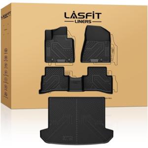 imageLASFIT Floor Mats ampamp Cargo Mat for Hyundai Santa Fe 2023 2022 2021 Only Fit Gas Not Fit Hybrid or PHEV All Weather TPE Custom Fit Floor Liners Accessoires Full Set Car Mats and Trunk Mats3For TucsonSportage  20172022