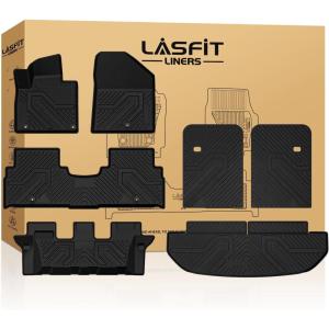 imageLASFIT Floor Mats ampamp Cargo Mat for Hyundai Santa Fe 2023 2022 2021 Only Fit Gas Not Fit Hybrid or PHEV All Weather TPE Custom Fit Floor Liners Accessoires Full Set Car Mats and Trunk Mats3For Kia Sorento  20162020