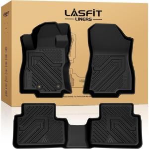 imageLASFIT Floor Mats ampamp Cargo Mat for Hyundai Santa Fe 2023 2022 2021 Only Fit Gas Not Fit Hybrid or PHEV All Weather TPE Custom Fit Floor Liners Accessoires Full Set Car Mats and Trunk Mats4For Subaru Forester 20252026GasFloor Mats