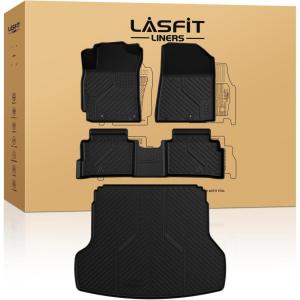 imageLASFIT Floor Mats ampamp Cargo Mat for Hyundai Santa Fe 2023 2022 2021 Only Fit Gas Not Fit Hybrid or PHEV All Weather TPE Custom Fit Floor Liners Accessoires Full Set Car Mats and Trunk Mats3For Kia Forte  20192024