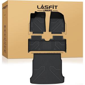 imageLASFIT Floor Mats ampamp Cargo Mat for Hyundai Santa Fe 2023 2022 2021 Only Fit Gas Not Fit Hybrid or PHEV All Weather TPE Custom Fit Floor Liners Accessoires Full Set Car Mats and Trunk Mats2For Hyundai Ioniq 6  20232025