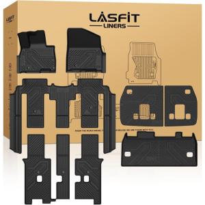 imageLASFIT Floor Mats ampamp Cargo Mat for Hyundai Santa Fe 2023 2022 2021 Only Fit Gas Not Fit Hybrid or PHEV All Weather TPE Custom Fit Floor Liners Accessoires Full Set Car Mats and Trunk Mats3For Kia Carnival Hybrid  20252026