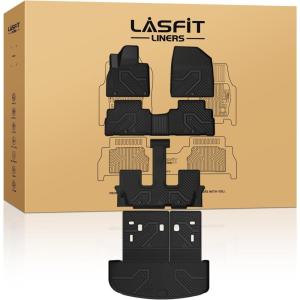 imageLASFIT Floor Mats ampamp Cargo Mat for Hyundai Santa Fe 2023 2022 2021 Only Fit Gas Not Fit Hybrid or PHEV All Weather TPE Custom Fit Floor Liners Accessoires Full Set Car Mats and Trunk Mats3For Kia Telluride  20202025